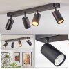 Foren ceiling light, ceiling spotlight LED black, 4-light sources, Colour changer