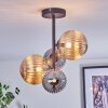 Chehalis ceiling light, globe light Amber, Smoke-coloured, 4-light sources