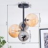 Chehalis ceiling light, globe light Amber, Smoke-coloured, 4-light sources