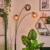Koyoto globe light, floor lamp Amber, chrome, Smoke-coloured, 3-light sources