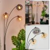 Koyoto globe light, floor lamp Amber, clear, Smoke-coloured, 3-light sources