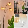 Koyoto globe light, floor lamp Amber, clear, 3-light sources