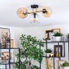 Koyoto ceiling light, globe light gold, black, 3-light sources