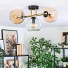 Koyoto ceiling light, globe light gold, black, 3-light sources