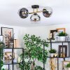 Koyoto ceiling light, globe light gold, black, 3-light sources