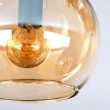 Koyoto ceiling light, globe light gold, black, 3-light sources