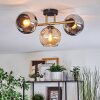Koyoto ceiling light, globe light gold, black, 3-light sources