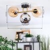 Koyoto ceiling light, globe light gold, black, 3-light sources