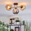 Koyoto ceiling light, globe light gold, black, 3-light sources