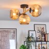 Ripoll ceiling light, globe light gold, black, 3-light sources