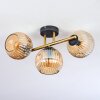 Ripoll ceiling light, globe light gold, black, 3-light sources