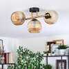 Ripoll ceiling light, globe light gold, black, 3-light sources
