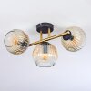 Ripoll ceiling light, globe light gold, black, 3-light sources
