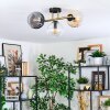 Koyoto ceiling light, globe light gold, black, 3-light sources