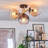 Koyoto ceiling light, globe light gold, black, 3-light sources