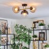 Koyoto ceiling light, globe light gold, black, 3-light sources