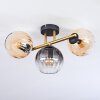 Koyoto ceiling light, globe light gold, black, 3-light sources