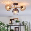Koyoto ceiling light, globe light gold, black, 3-light sources