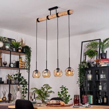 Ripoll hanging light, globe light, pendant light Ecru, black, 4-light sources
