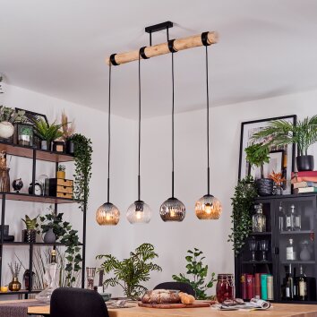 Ripoll hanging light, globe light, pendant light Ecru, black, 4-light sources
