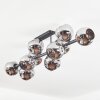 Ripoll ceiling light, globe light chrome, Smoke-coloured, 10-light sources