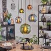 Koyoto hanging light, globe light, pendant light gold, black, 5-light sources