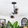Chehalis ceiling light, globe light chrome, Smoke-coloured, 4-light sources