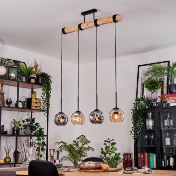 Ripoll hanging light, globe light, pendant light Ecru, black, 4-light sources