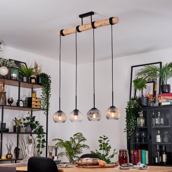 Ripoll hanging light, globe light, pendant light Ecru, black, 4-light sources