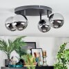 Chehalis ceiling light, globe light chrome, Smoke-coloured, 4-light sources
