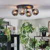 Chehalis ceiling light, globe light chrome, Smoke-coloured, 4-light sources