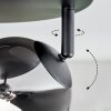 Chehalis ceiling light, globe light chrome, Smoke-coloured, 4-light sources