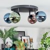 Chehalis ceiling light, globe light blue, green, coppery, 4-light sources