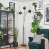 Koyoto globe light, floor lamp blue, green, coppery, 3-light sources