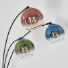 Koyoto globe light, floor lamp blue, green, clear, coppery, 3-light sources