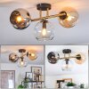 Koyoto ceiling light, globe light gold, black, 3-light sources