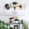 Koyoto ceiling light, globe light gold, black, 3-light sources
