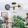 Koyoto ceiling light, globe light gold, black, 3-light sources