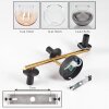 Koyoto ceiling light, globe light gold, black, 3-light sources