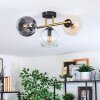 Koyoto ceiling light, globe light gold, black, 3-light sources