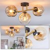 Ripoll ceiling light, globe light gold, black, 3-light sources