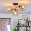 Ripoll ceiling light, globe light gold, black, 3-light sources