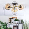 Ripoll ceiling light, globe light gold, black, 3-light sources