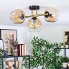 Ripoll ceiling light, globe light gold, black, 3-light sources