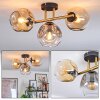Ripoll ceiling light, globe light gold, black, 3-light sources