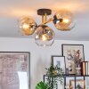 Ripoll ceiling light, globe light gold, black, 3-light sources