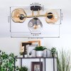 Ripoll ceiling light, globe light gold, black, 3-light sources