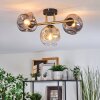 Ripoll ceiling light, globe light gold, black, 3-light sources