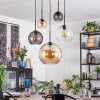 Koyoto hanging light, globe light, pendant light Amber, clear, Smoke-coloured, 5-light sources