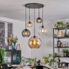 Koyoto hanging light, globe light, pendant light Amber, clear, Smoke-coloured, 5-light sources